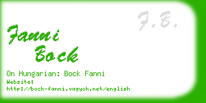 fanni bock business card